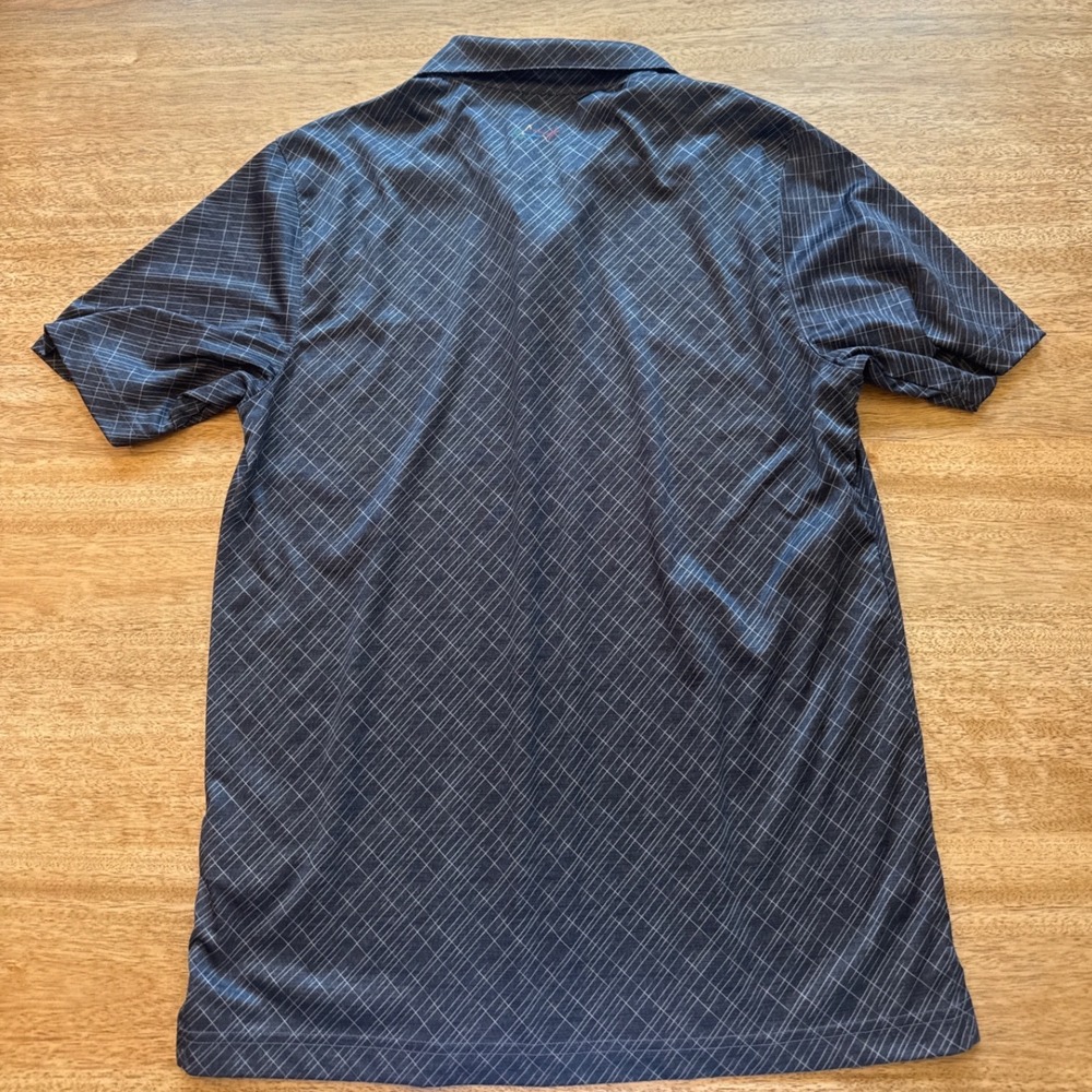 Greg Norman Play Dry Mens Golf Polo Shirt Medium Gray Grid Pattern Performance - Picture 5 of 7